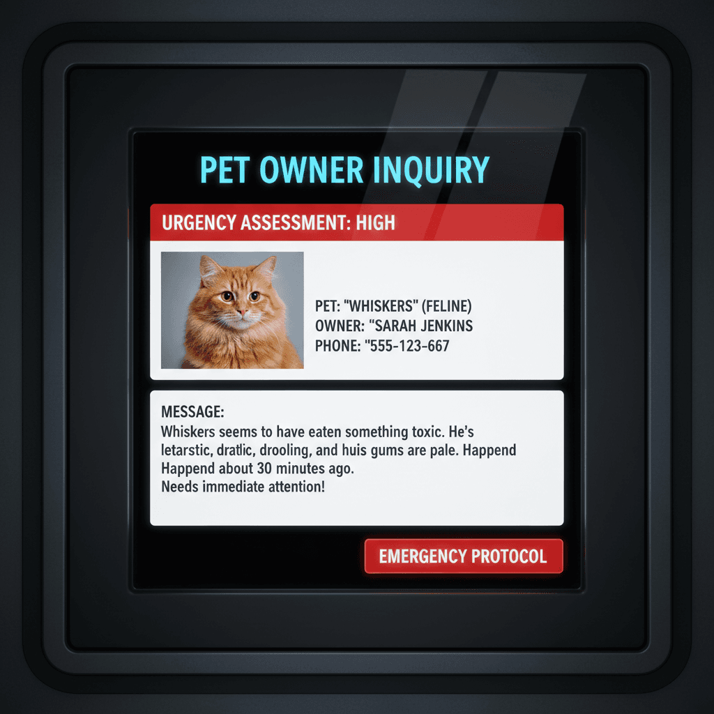 System identifies inquiry type and urgency level