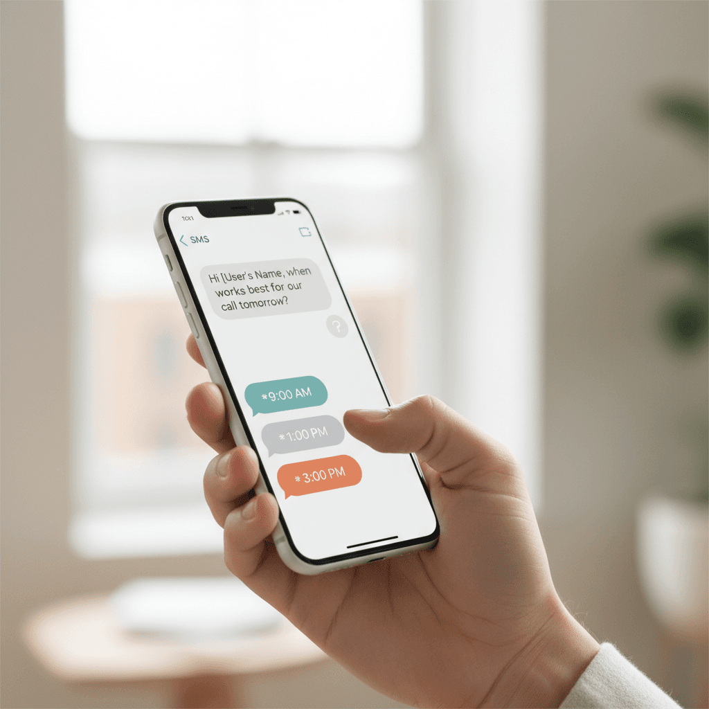 Instant SMS with booking times